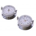 Chrome Baro. + 12 Hour Clock Roman Numerals 116mm